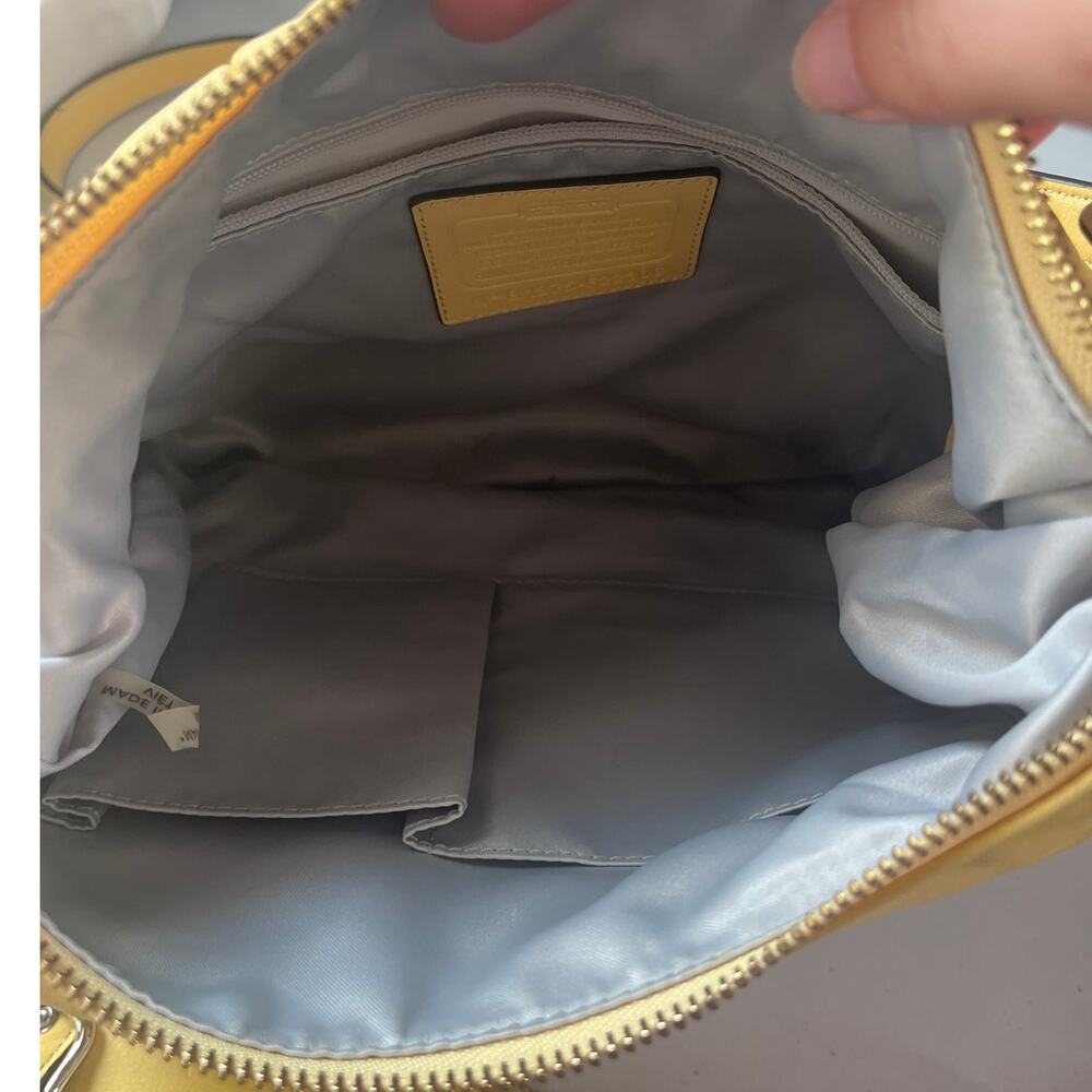 Coach Kristin Yellow Leather Hobo Shoulder Bag Crossbody Purse & Wallet Set - Picture 7 of 10